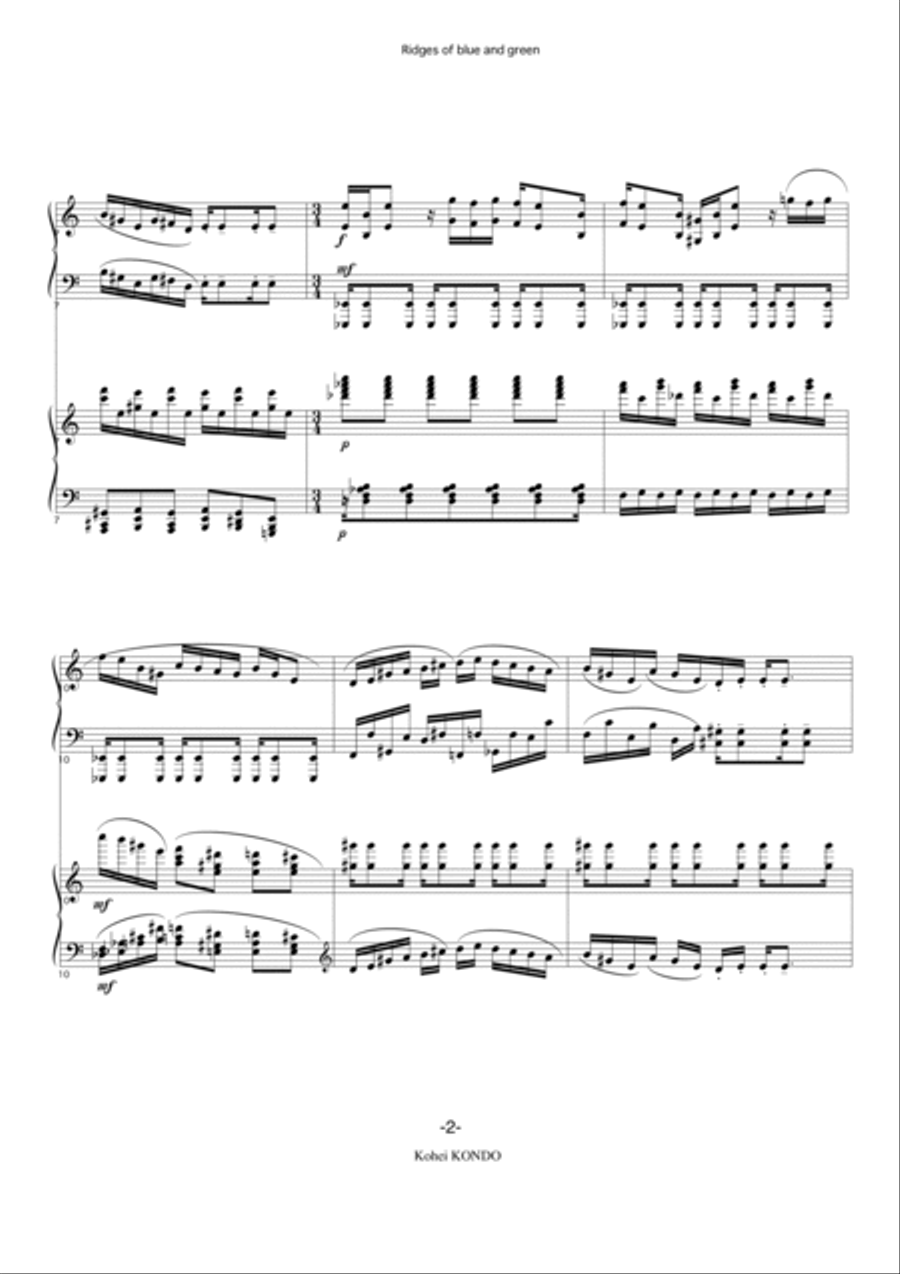 Ridges of blue and green op.38 Piano scores gallery preview page 3