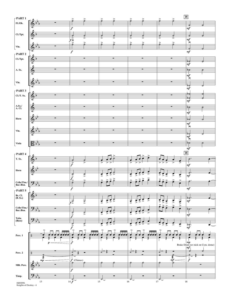 Knights Of Destiny - Full Score Concert Band scores gallery preview page 4