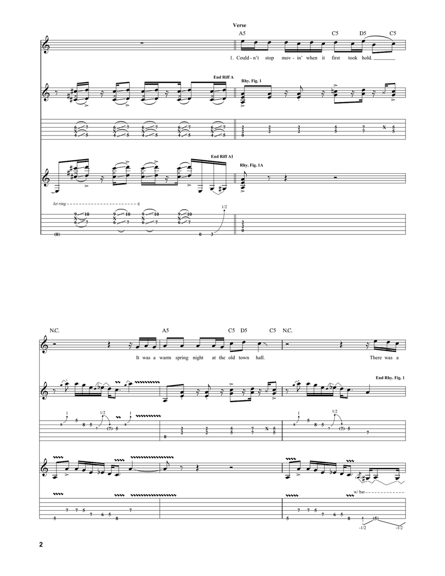Rock And Roll Hoochie Koo Acoustic Guitar scores gallery preview page 2