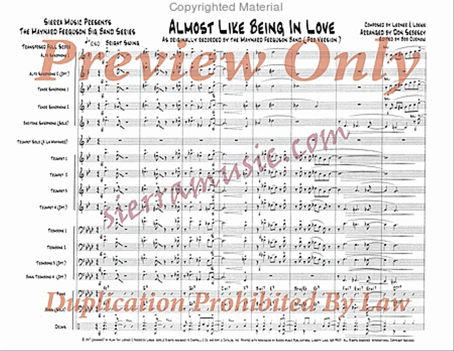 Almost Like Being in Love (Pro) Big Band scores gallery preview page 2