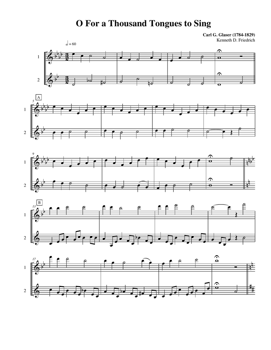 Ten Selected Hymns for the Performing Duet, Vol. 6 - flute and trumpet Flute scores gallery preview page 3