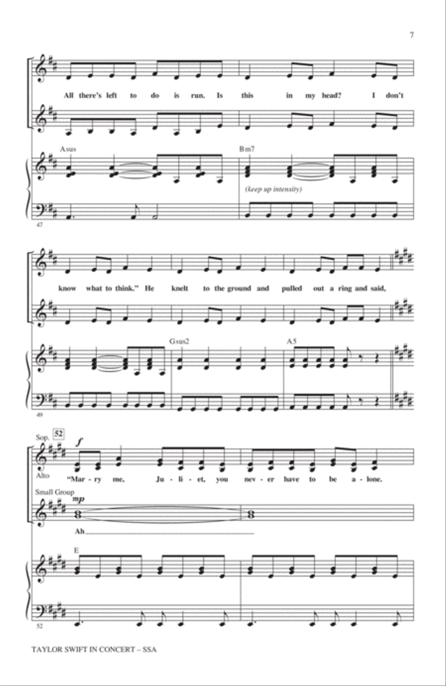 Taylor Swift In Concert (Medley) SSA scores gallery preview page 6