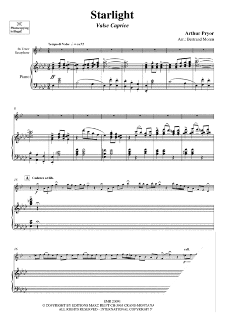 Starlight Tenor Saxophone scores gallery preview page 3