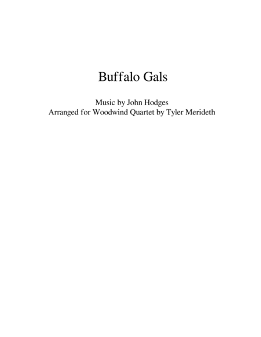 Buffalo Gals for Woodwind Quartet