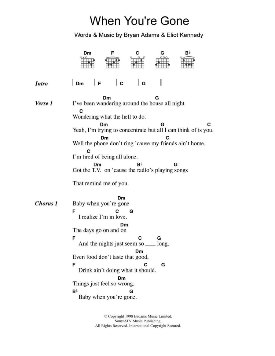 When You're Gone Acoustic Guitar scores gallery preview page 1