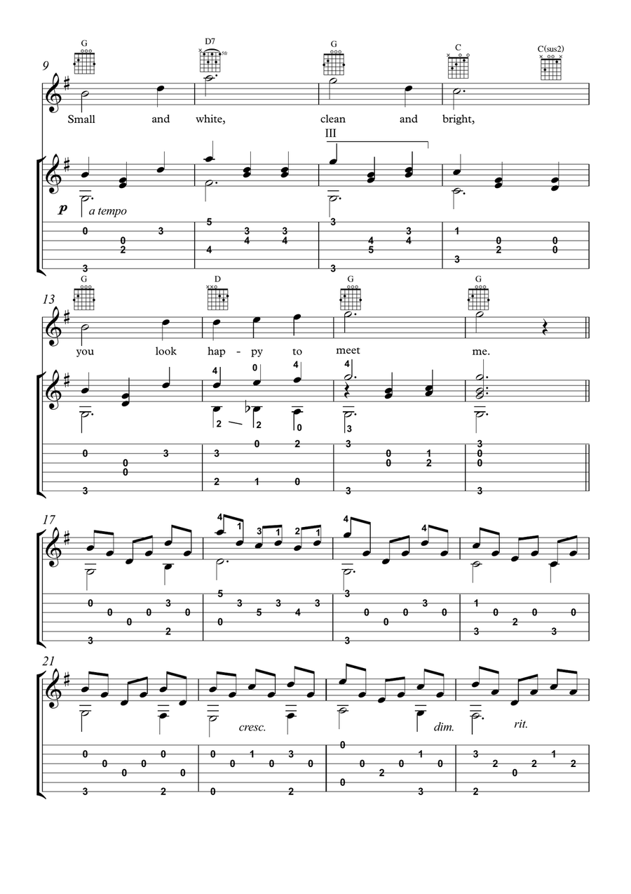 Edelweiss Guitar Tablature scores gallery preview page 2