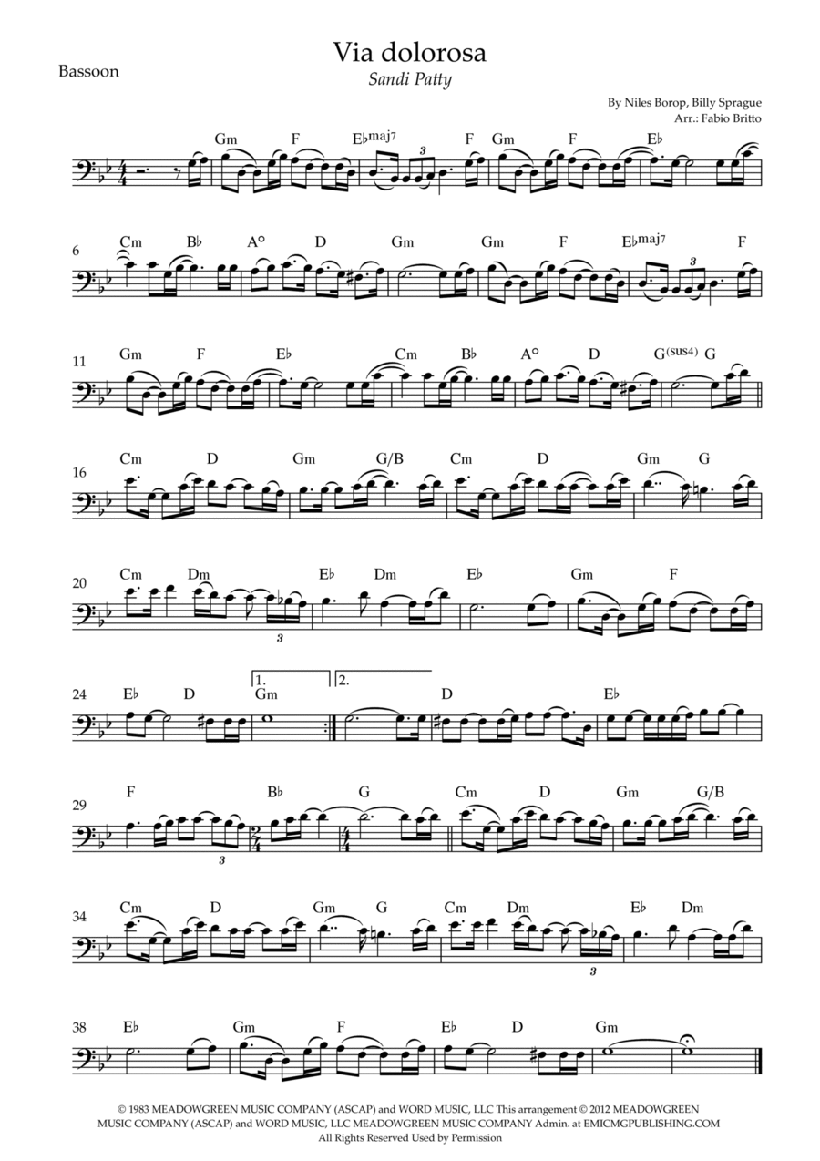 Via Dolorosa Bassoon Solo scores gallery preview page 1