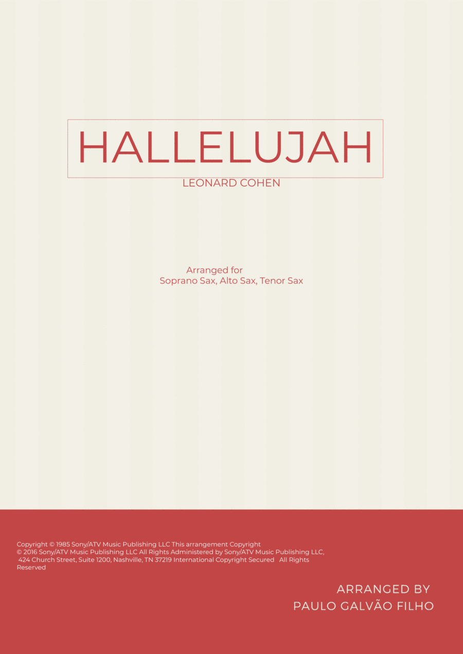 Hallelujah Woodwind Trio scores gallery preview page 1