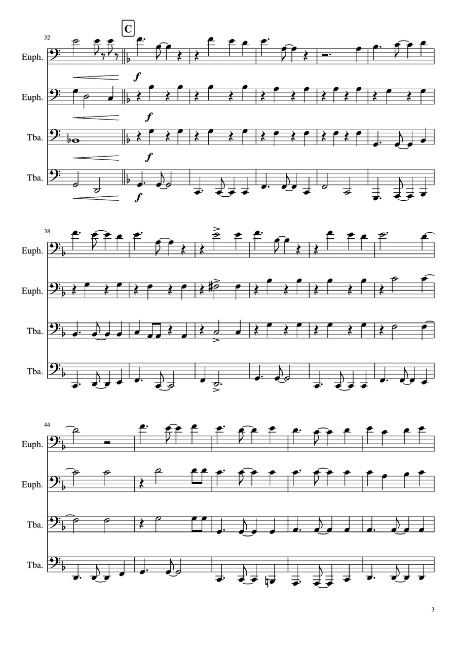 Copacabana (At The Copa) Brass Quartet scores gallery preview page 3