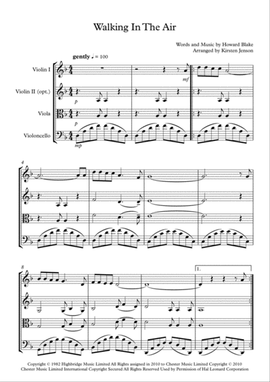 Walking In The Air Walking In The Air String Trio scores gallery preview page 2