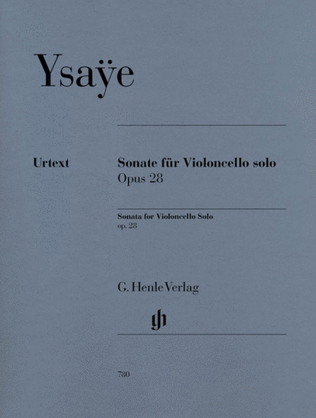 Book cover for Sonata Op 28 Vlc Solo Urtext