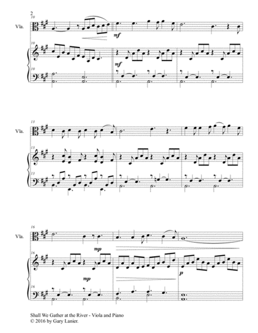 SHALL WE GATHER AT THE RIVER (Duet – Viola & Piano with Score/Part) image number null