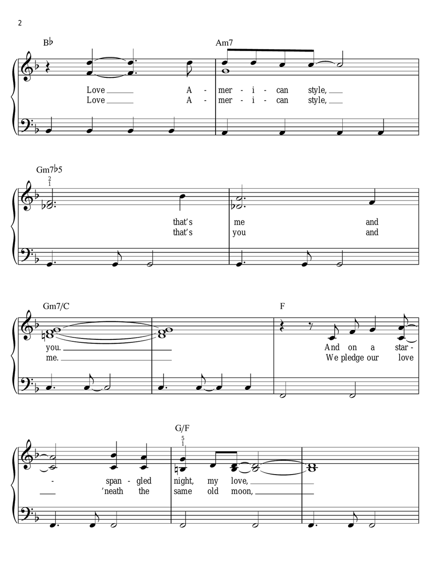 Love American Style Easy Piano scores gallery preview page 2