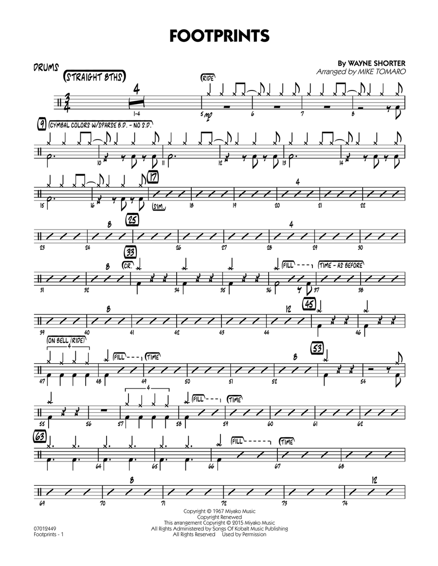 Footprints - Drums Drums scores gallery preview page 1
