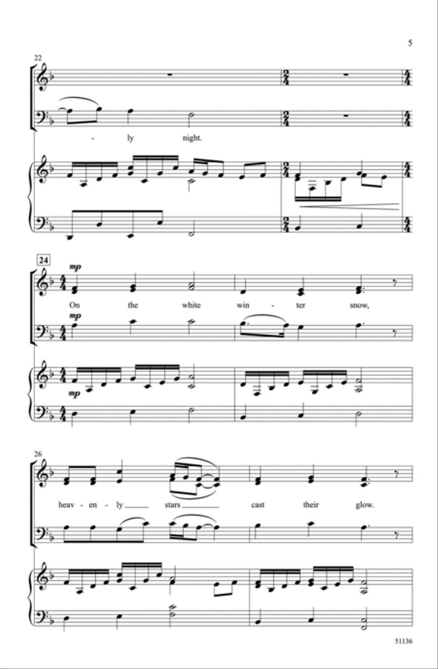 Sweet Silent Night Choir scores gallery preview page 4