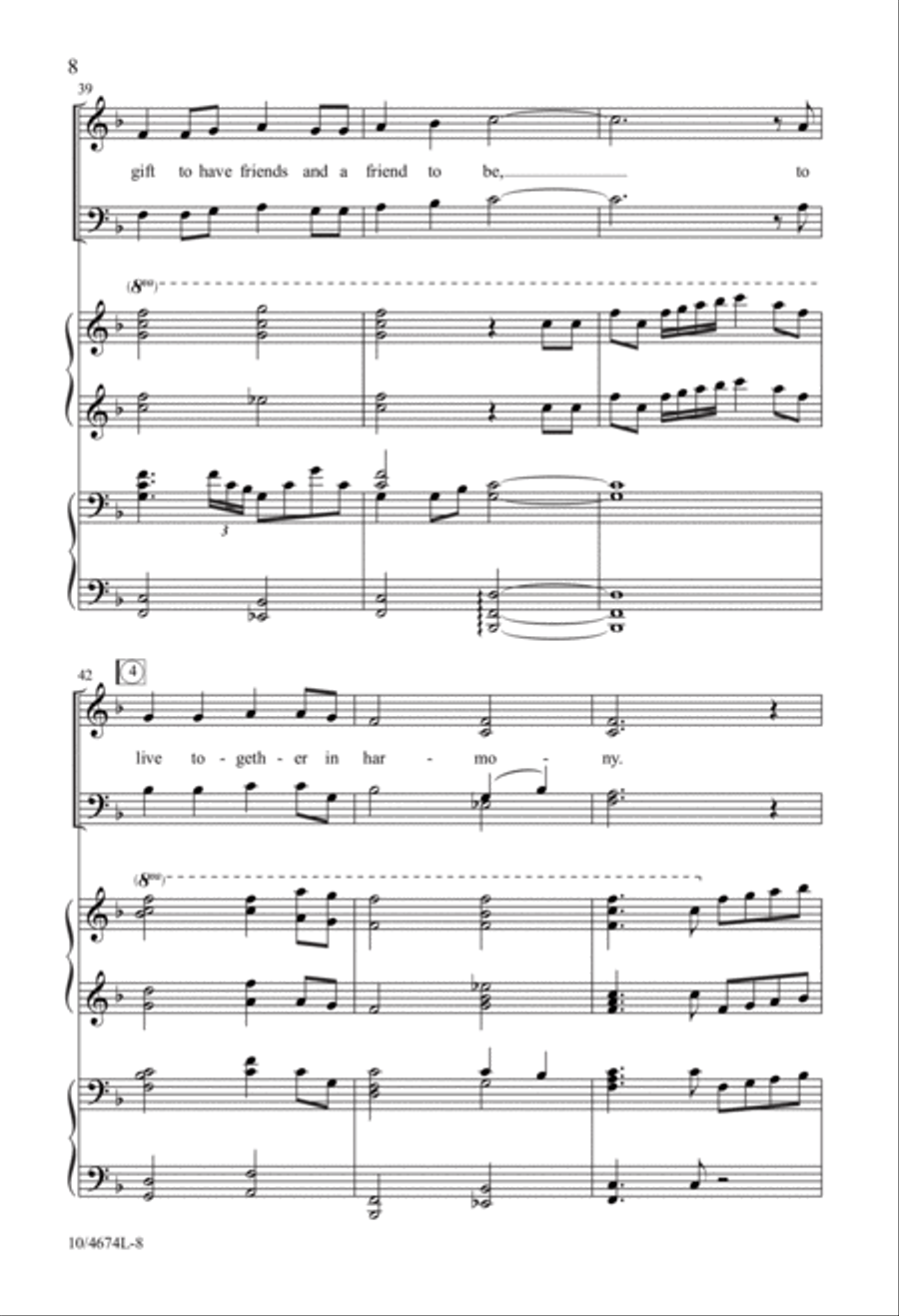 Simple Gifts 4-Part scores gallery preview page 8
