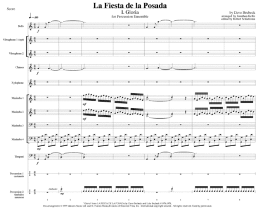 La Fiesta de la Posada (Suite) Percussion Ensemble scores gallery preview page 2