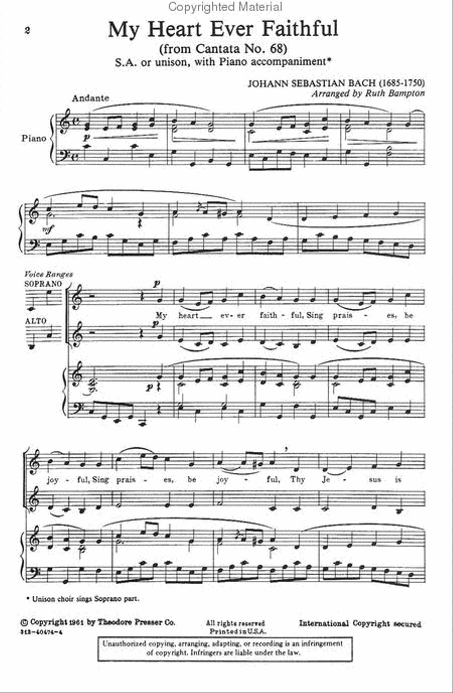 My Heart Ever Faithful SA scores gallery preview page 2