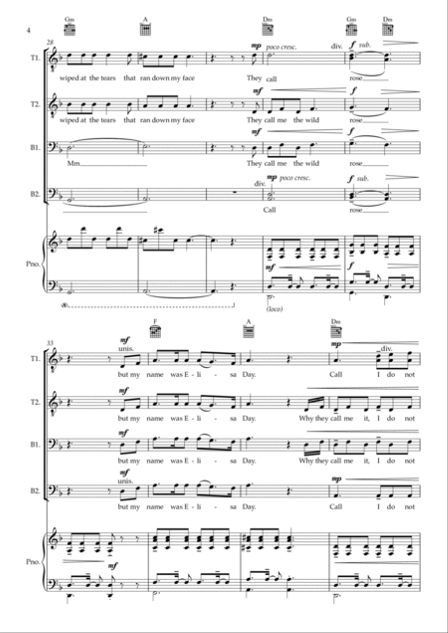 Where The Wild Roses Grow TTBB scores gallery preview page 4