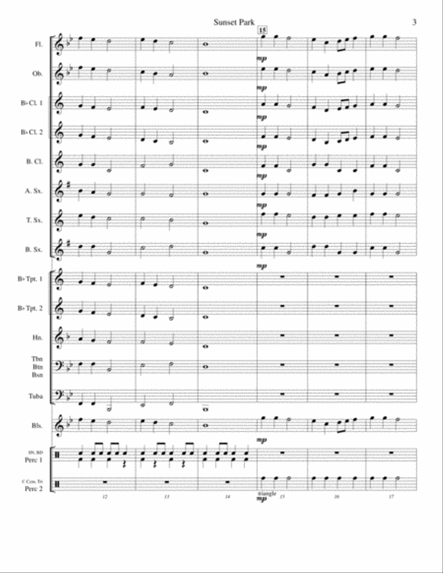 Sunset Park Sunset Park Concert Band scores gallery preview page 3