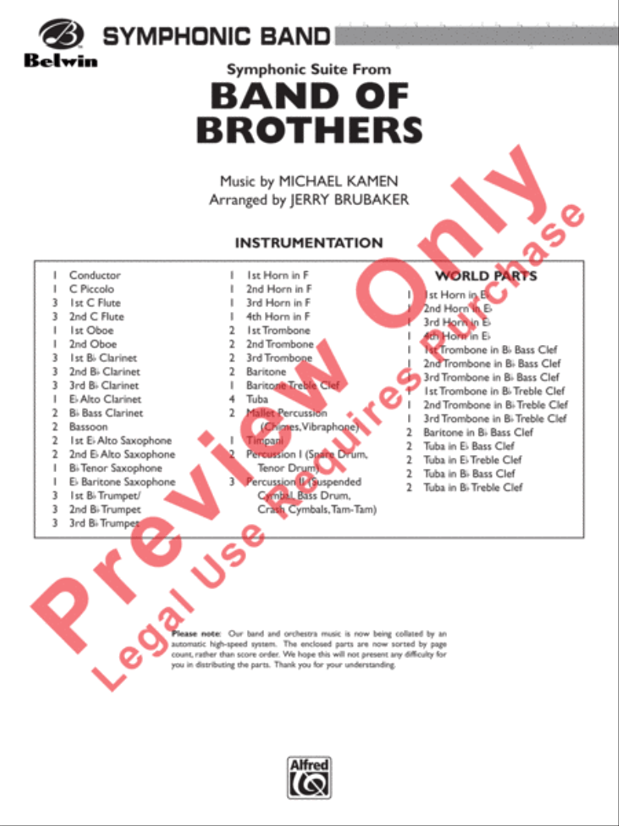 Band of Brothers, Symphonic Suite from Concert Band scores gallery preview page 2