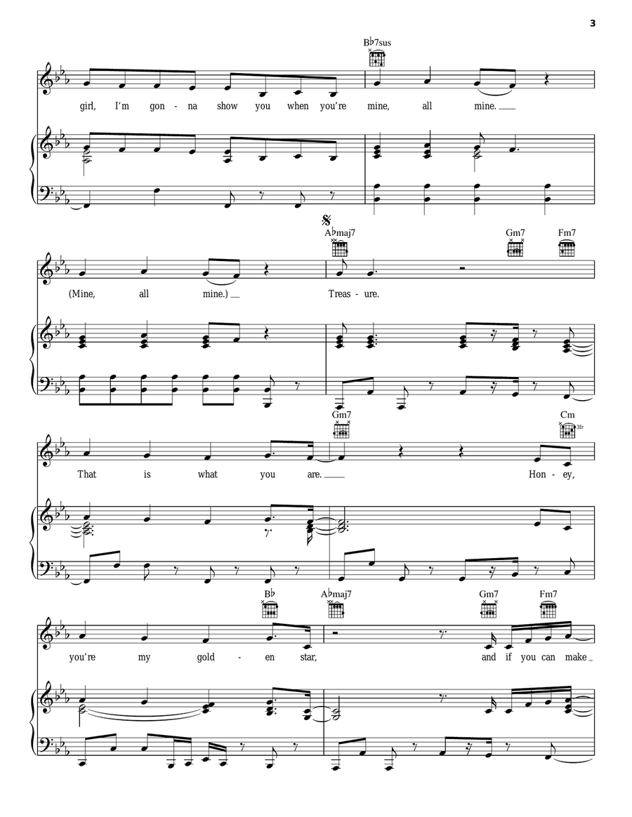 Treasure Piano, Vocal, Guitar scores gallery preview page 3