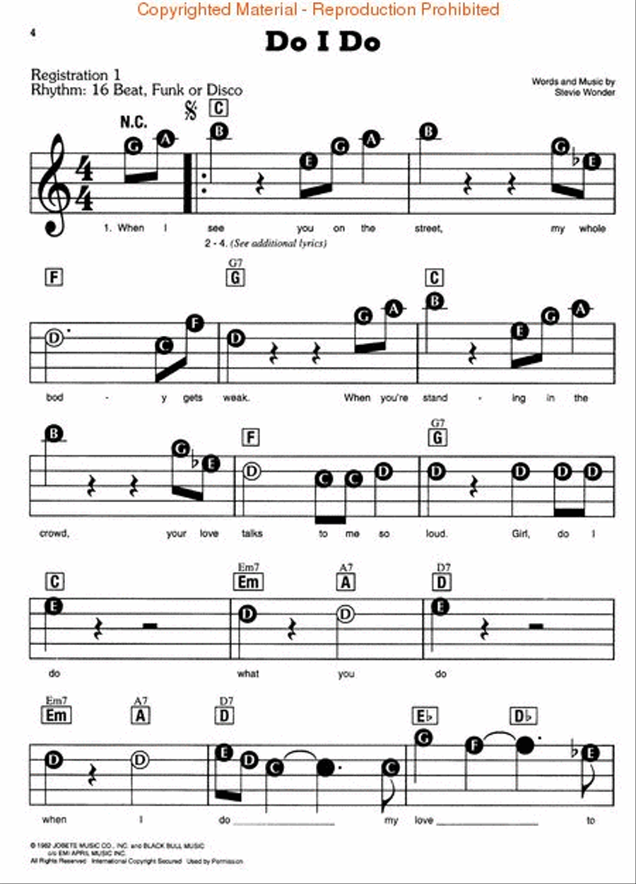 Stevie Wonder – Greatest Hits Electronic Keyboard scores gallery preview page 2