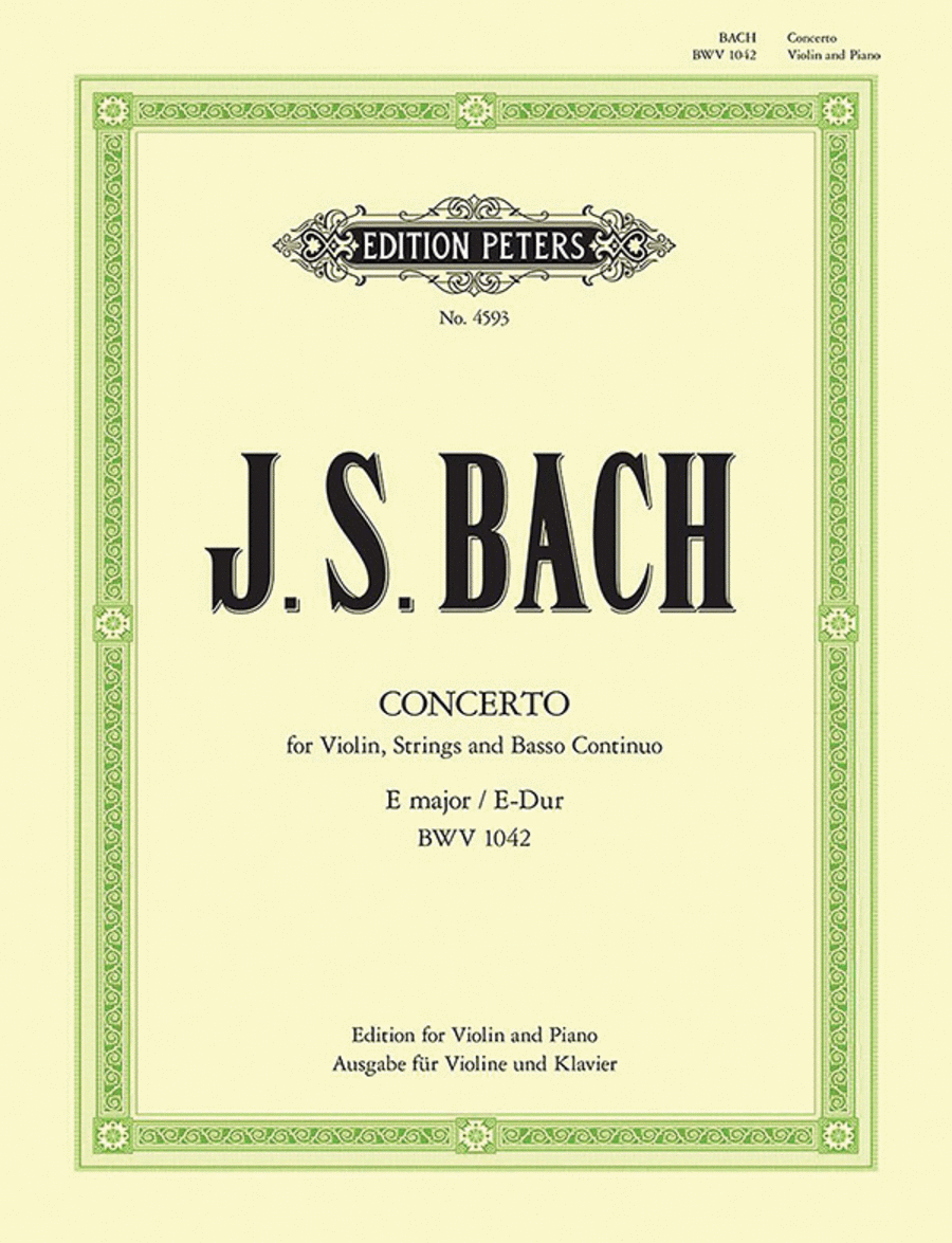 Violin Concerto in E BWV 1042 (Edition for Violin and Piano) Violin Solo scores gallery preview page 1