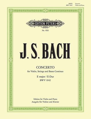 Book cover for Violin Concerto in E BWV 1042 (Edition for Violin and Piano)