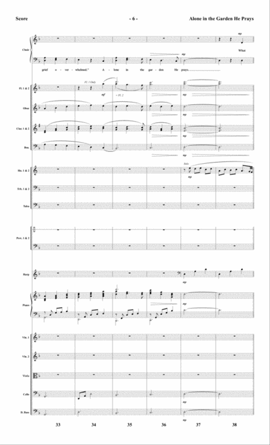Alone in the Garden He Prays - Orchestral Score and Parts Choir scores gallery preview page 8