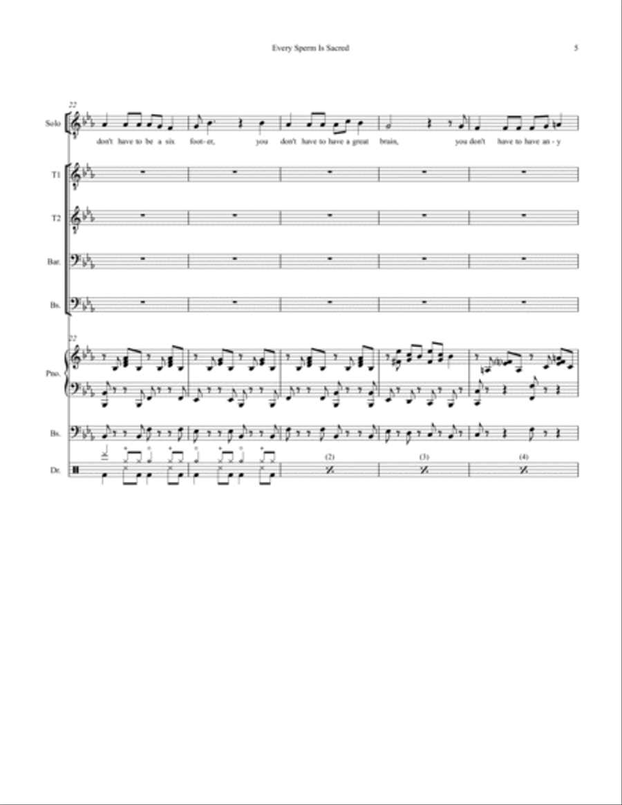 Every Sperm Is Sacred Small Ensemble scores gallery preview page 5