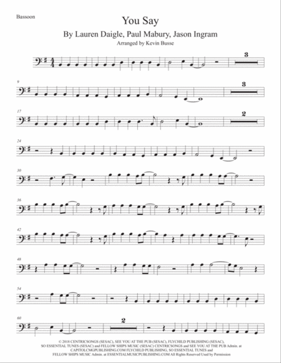 You Say Bassoon Solo scores gallery preview page 1