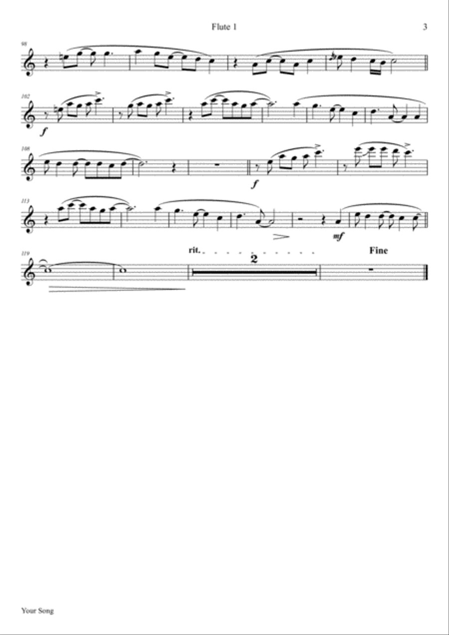 Your Song Woodwind Ensemble scores gallery preview page 6