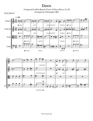 Bela Bartok - Dawn - String Quartet