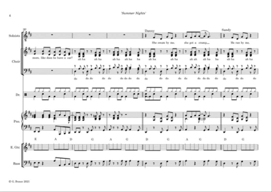 Summer Nights 4-Part scores gallery preview page 4