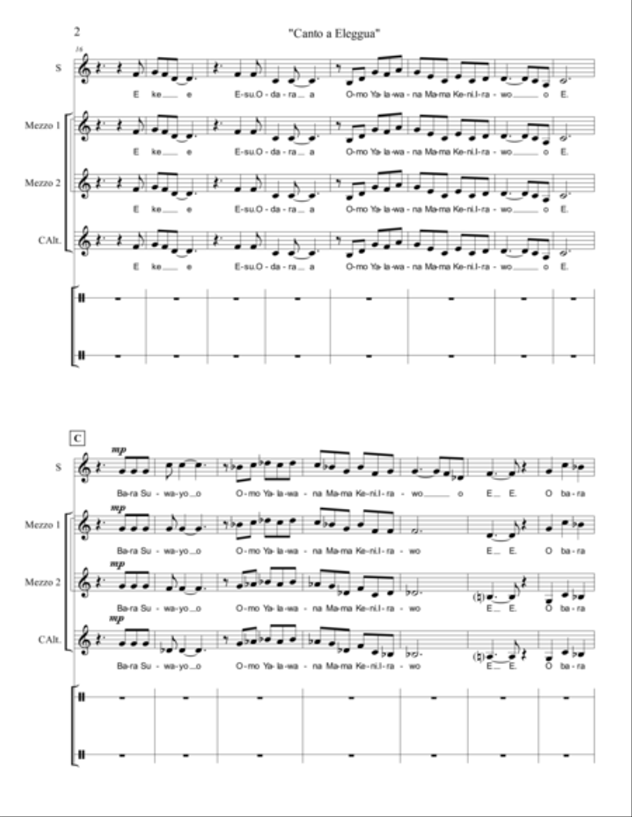 Canto a Eleggua 4-Part scores gallery preview page 3