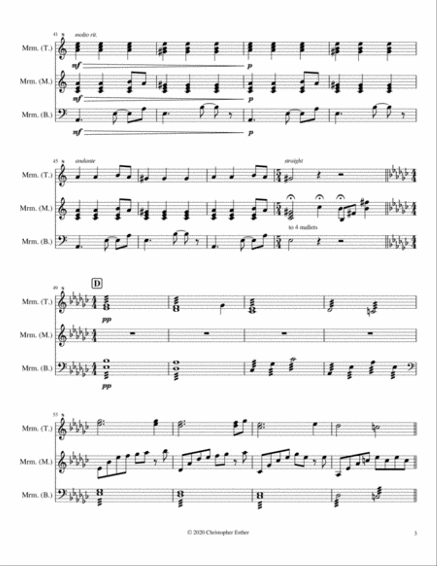 La Leccata (for three marimbists) Marimba scores gallery preview page 3