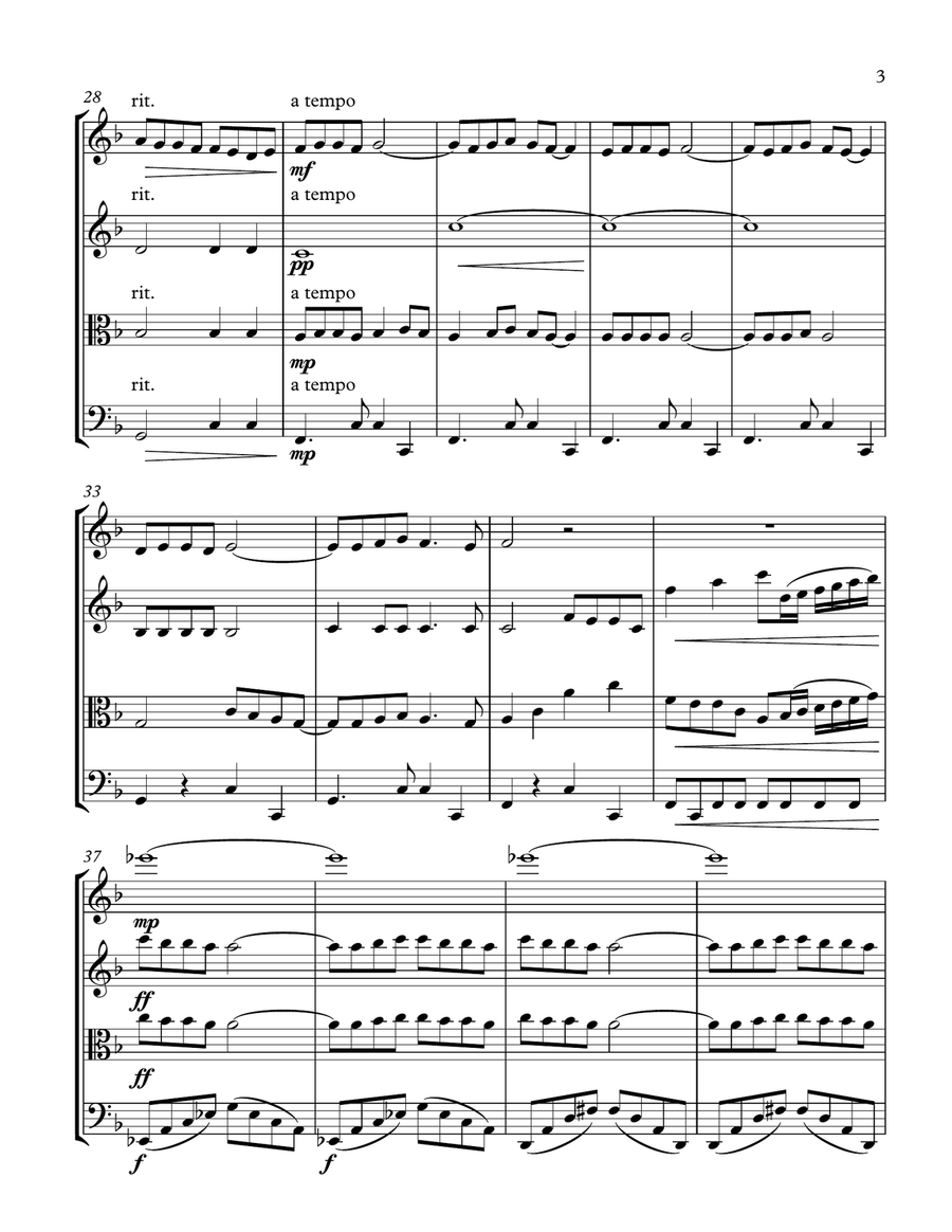 Strangers In The Night String Quartet scores gallery preview page 3