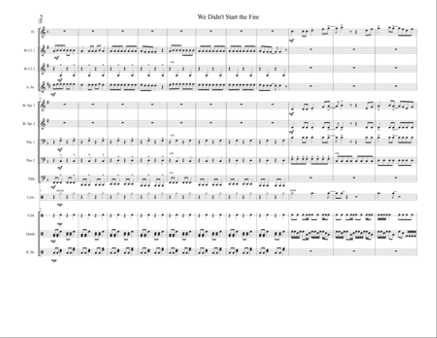We Didn't Start The Fire Marching Band scores gallery preview page 2