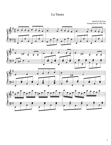 La Tarara (Piano Solo - Spanish Folk Song) image number null