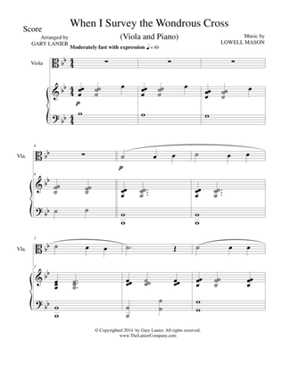 WHEN I SURVEY THE WONDROUS CROSS (Viola/Piano and Viola Part)