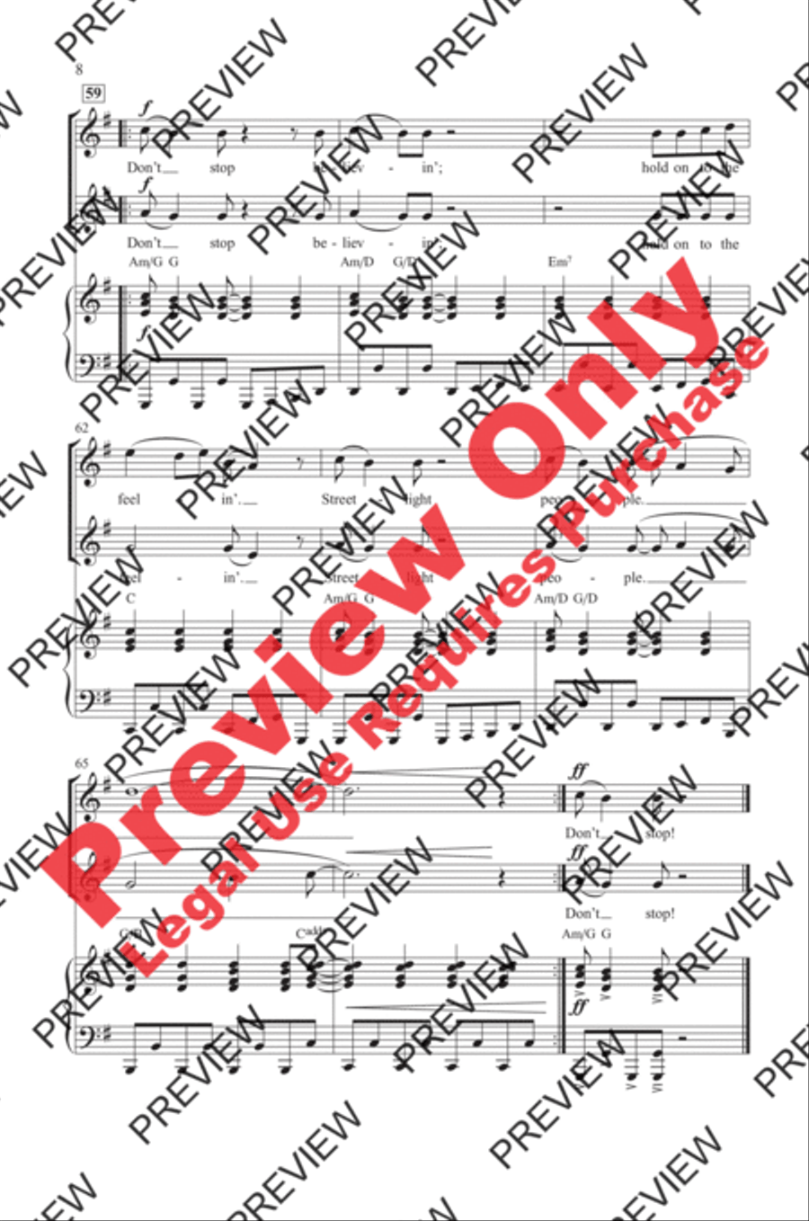Don't Stop Believin' 2-Part scores gallery preview page 8