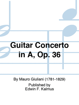 Book cover for Guitar Concerto in A, Op. 36