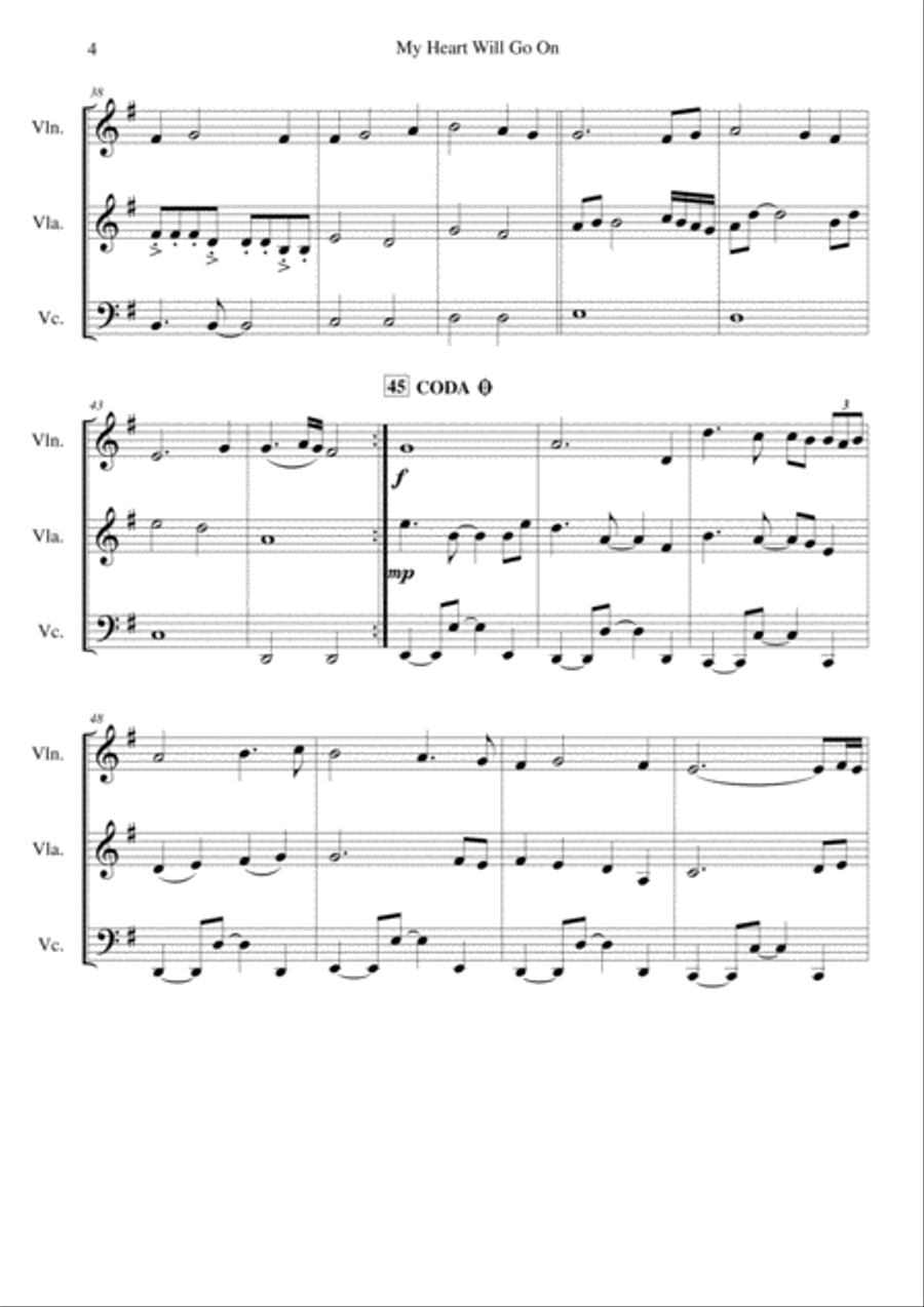 My Heart Will Go On (Love Theme from Titanic) My Heart Will Go On (Love Theme from Titanic) String Trio scores gallery preview page 5