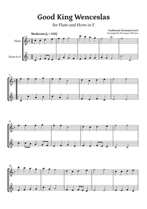 Good King Wenceslas (Flute and Horn in F) - Beginner Level