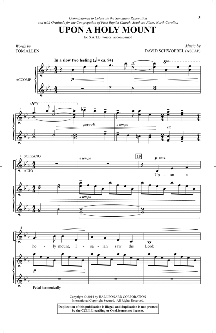 Upon A Holy Mount Upon A Holy Mount 4-Part scores gallery preview page 1