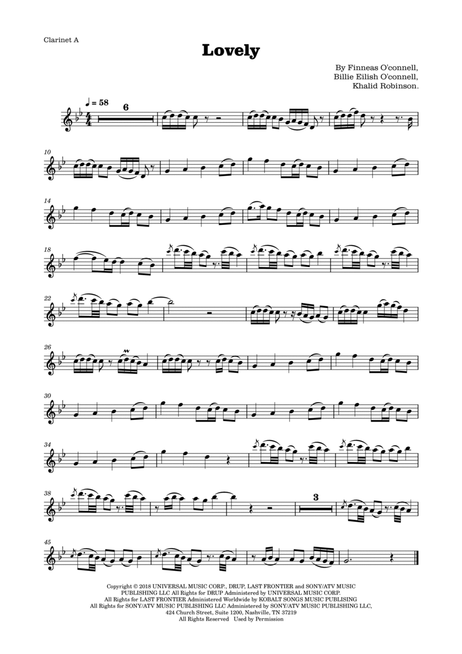 Lovely A Clarinet scores gallery preview page 1