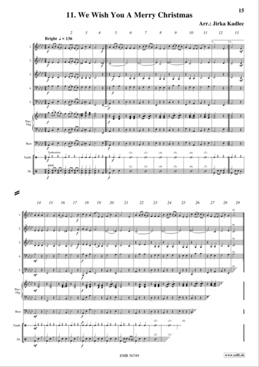 12 Easy Christmas Songs Woodwind Quintet scores gallery preview page 13