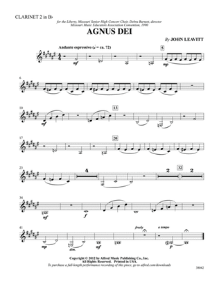Agnus Dei: 2nd B-flat Clarinet