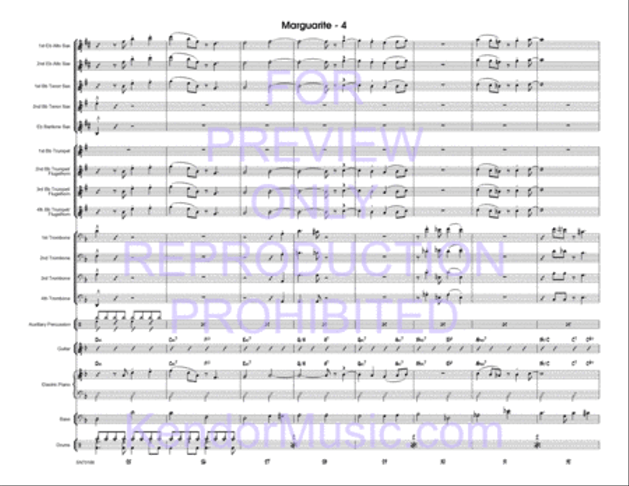 Marguarite (Full Score) Jazz Ensemble scores gallery preview page 5